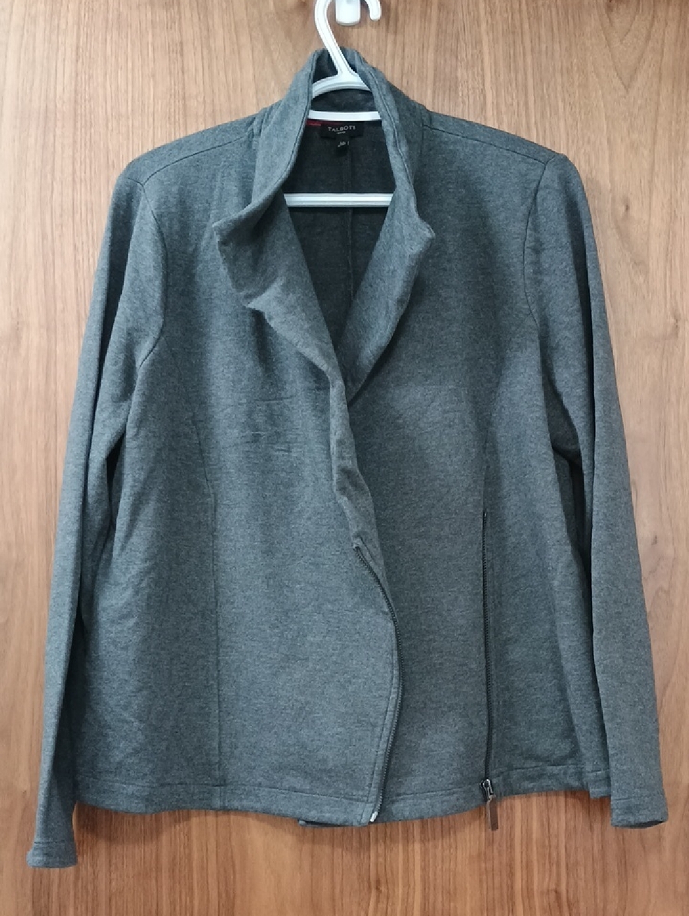 Talbots Gray Open-Style Sweatshirt Jacket LP